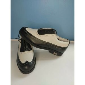 Footjoy Europa Collection 98882 White Black Wingtip Cleat Golf Shoes -Women's 7M